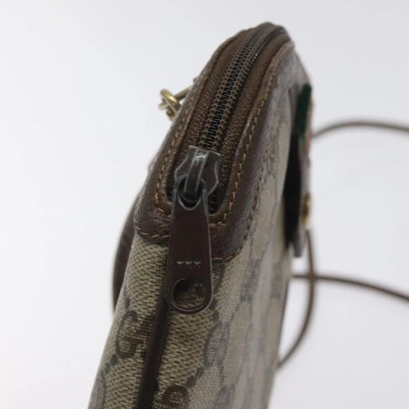 GUCCI GG Supreme Web Sherry Line Shoulder Bag PVC Beige Auth - Picture 10 of 16